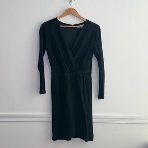 Short Forest Green Faux Wrap Cocktail Dress